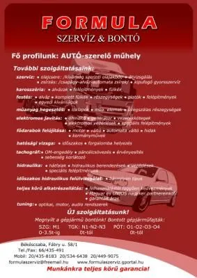 2 üzleti kép FORMULASZERVIZ KFT